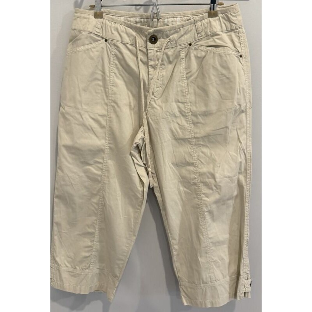 Fresh Produce Crop Capri Pants Safari Pockets Stone Tan Size Large